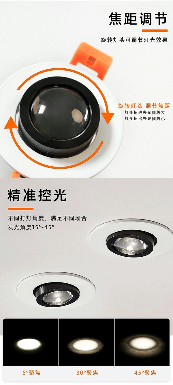 嵌入式可调焦射灯